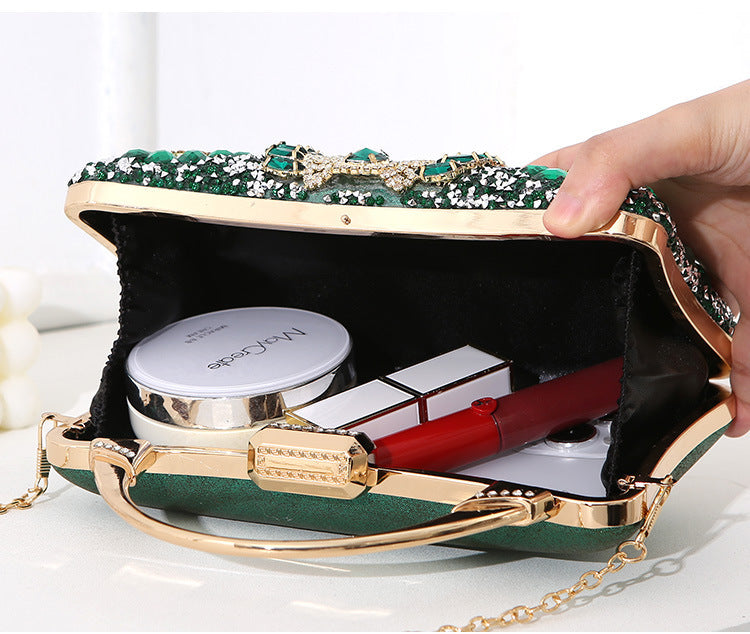 New Metal Handheld Handmade Diamond Inlaid Dinner Bag - globaltradeleader