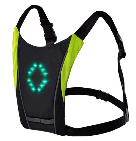 USB Rechargeable Reflective Vest Backpack with LED Turn Signal Light Remote Control Outdoor Sport Safety Bag Gear for Cycling - globaltradeleader