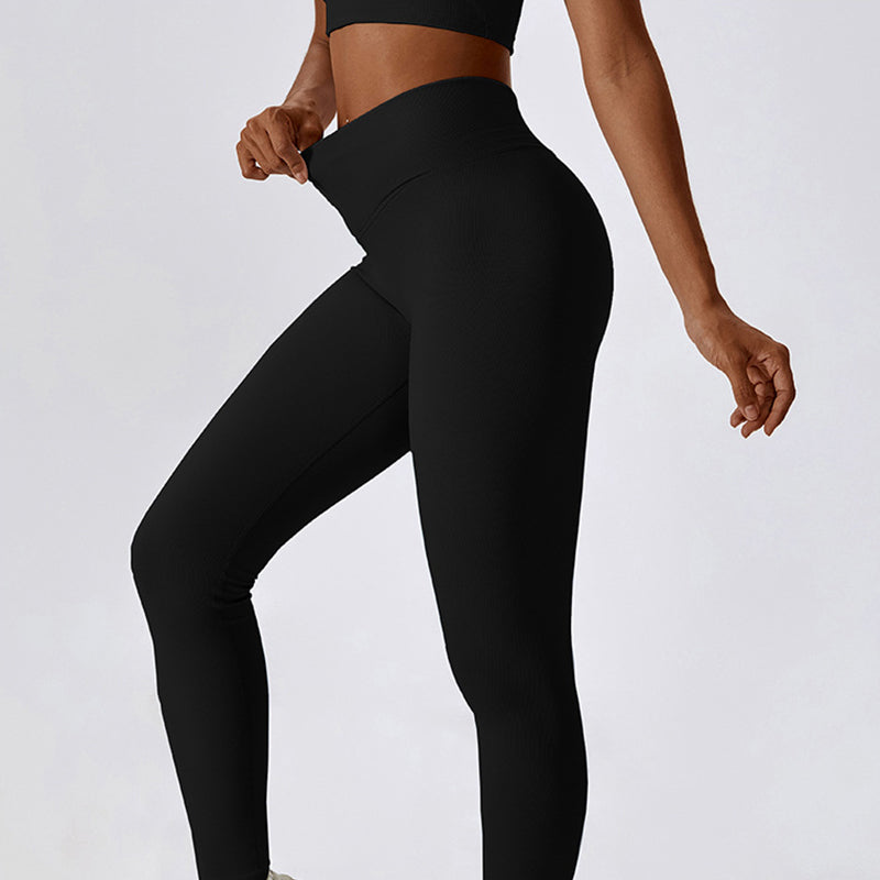 Cross High Waist Tight Thread Hip Raise Yoga Pants - globaltradeleader