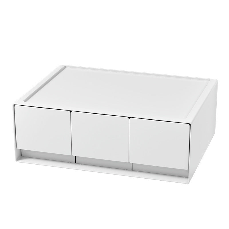 Plastic Desktop Storage Box Cosmetic Drawer Finishing Free Combination Multi-layer Stackable Jewelry Box - globaltradeleader