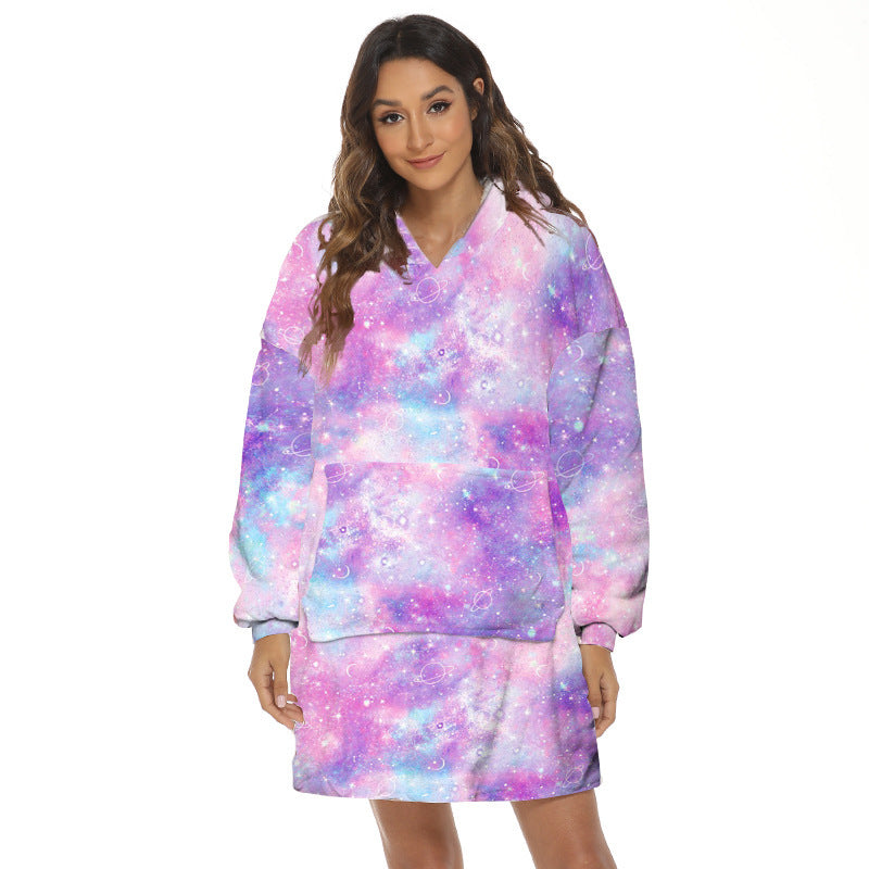 Cartoon Fruit Printed Lazy Blanket Hooded - globaltradeleader