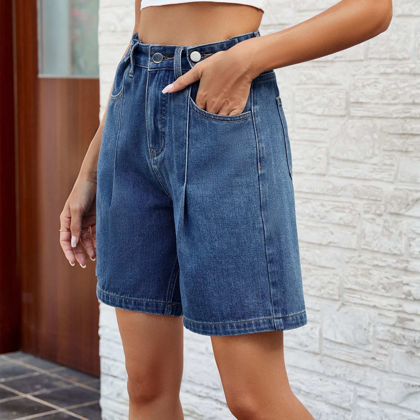 Denim Shorts With Waist Adjustable Design Fashion Summer Pants For Women - globaltradeleader