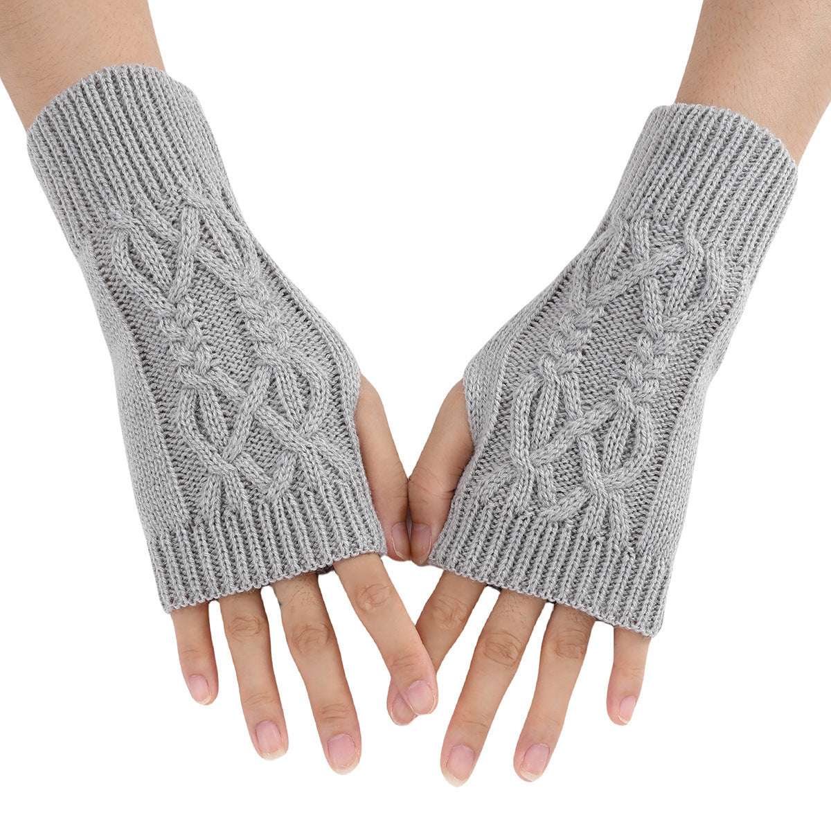 Knitted Half Gloves Female Cute Winter Open Finger Half Finger Student Male And Female Couple Wool - globaltradeleader