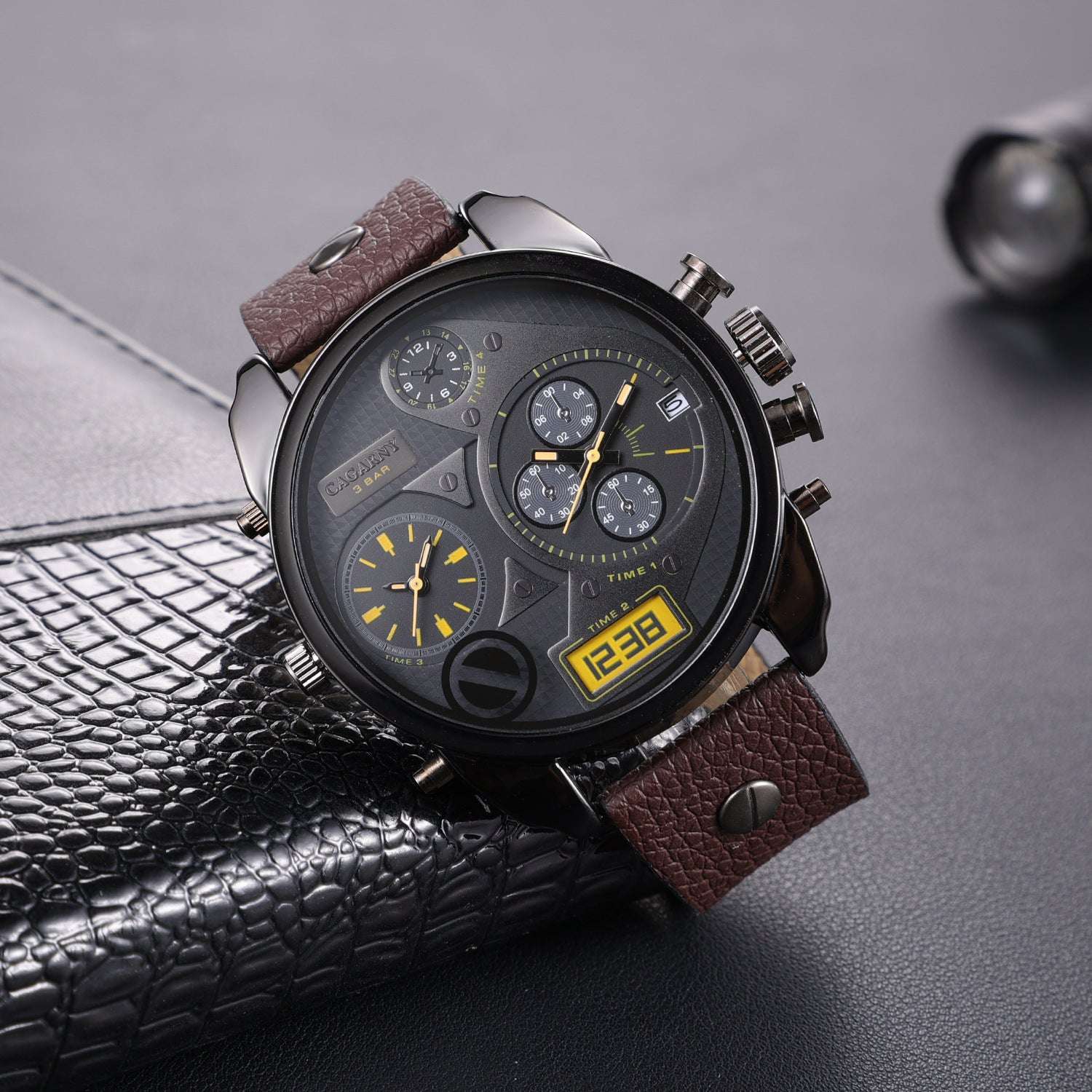 Men's Quartz Watch Double Inserts Casual Fashion - globaltradeleader