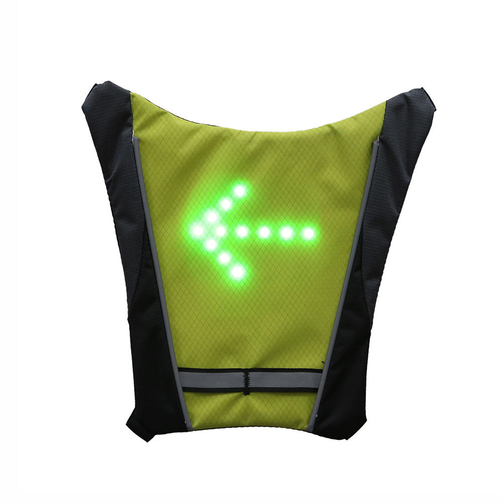 USB Rechargeable Reflective Vest Backpack with LED Turn Signal Light Remote Control Outdoor Sport Safety Bag Gear for Cycling - globaltradeleader