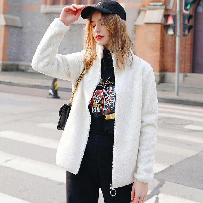 New Autumn And Winter Imitation Lamb Wool Polar Fleece Short Coat - globaltradeleader