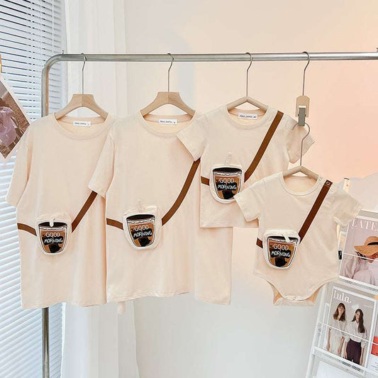 Baby Hayi A Family Of Three Or Four Mother And Daughter In Foreign Style Short-sleeved T-shirt