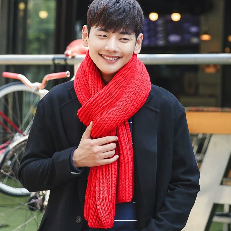 Men's And Women's Fashion Thickening Warm Solid Color Scarf