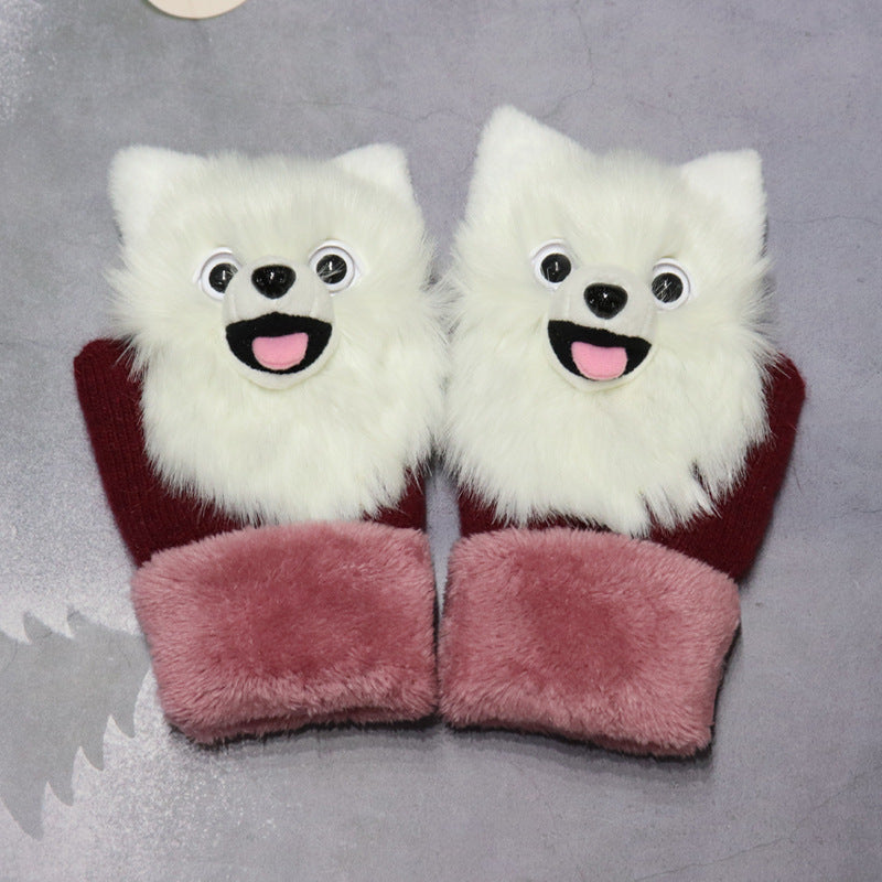 Winter Women's Plush Cartoon Animal Gloves - globaltradeleader