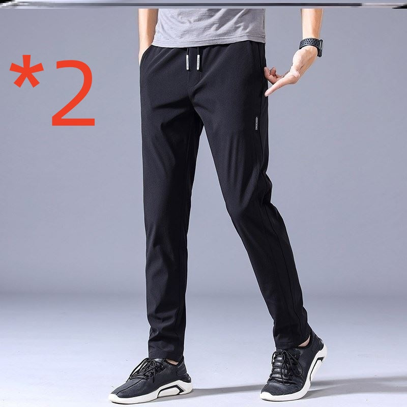 Drawstring Trousers Thin Casual Pants Korean Version Loose Straight Sweatpants Mens Clothing - globaltradeleader