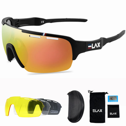 Half-frame polarized cycling glasses 4 lens set