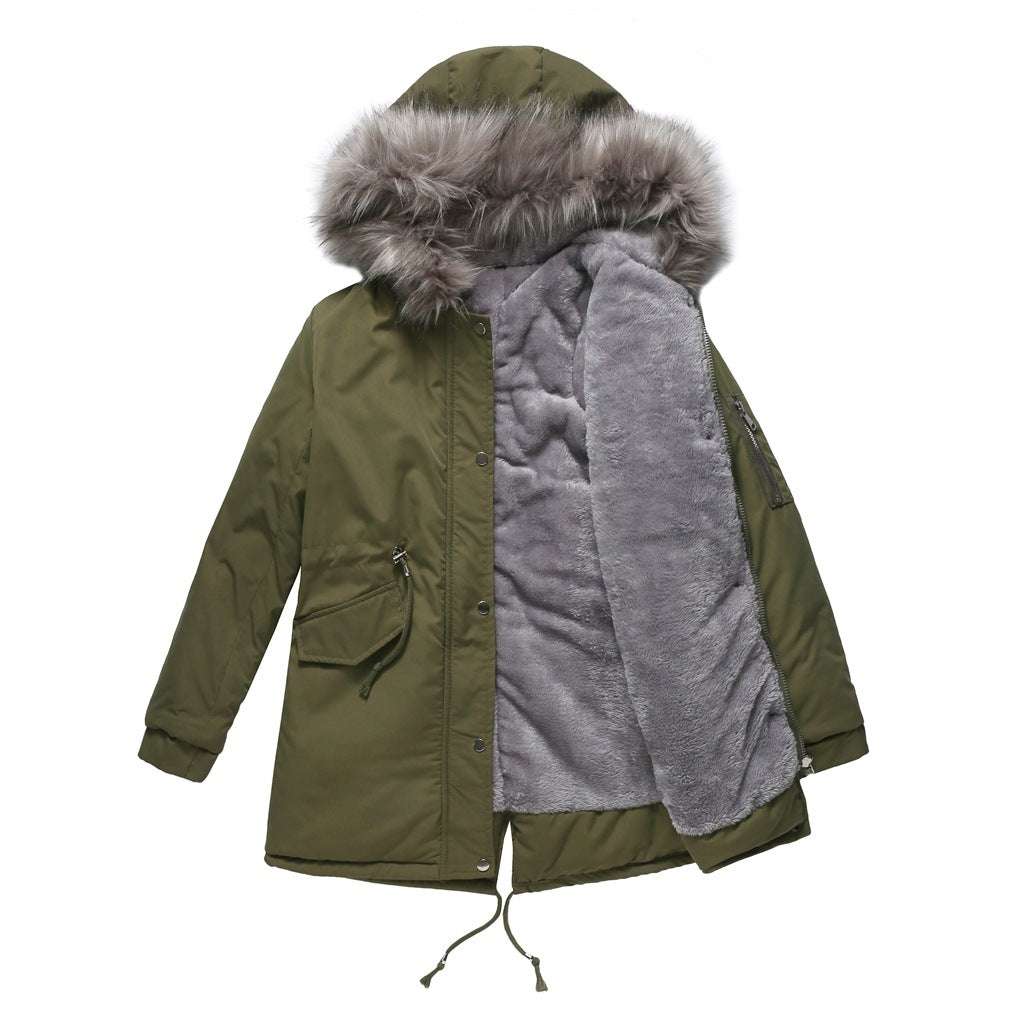 Large fur collar padded women's padded jacket - globaltradeleader