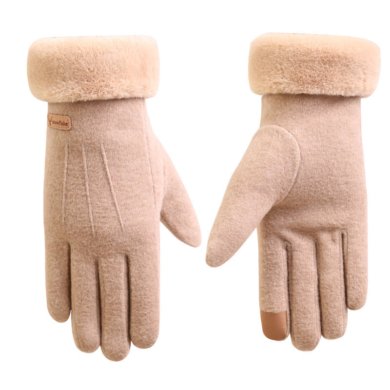 Autumn and winter cashmere full finger gloves women - globaltradeleader