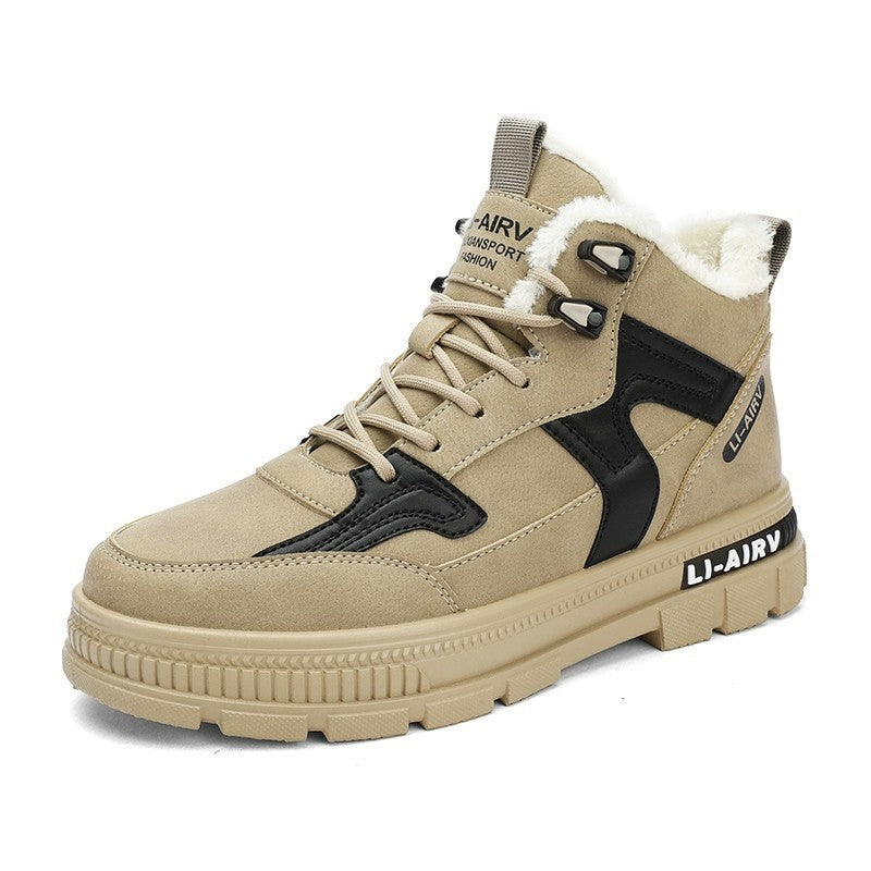 Winter Thickened Velvet Warm Ankle Boots Men Outdoor Subzero Anti-cold Anti-ski Snow Boots Outdoor Casual Walking Running Flat Shoes - globaltradeleader