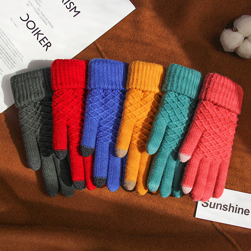 Female winter gloves touch screen five fingers - globaltradeleader