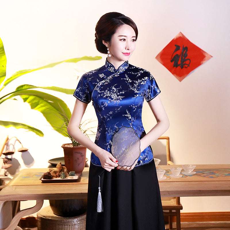 Improved Cheongsam Top Brocade Slim Retro Women
