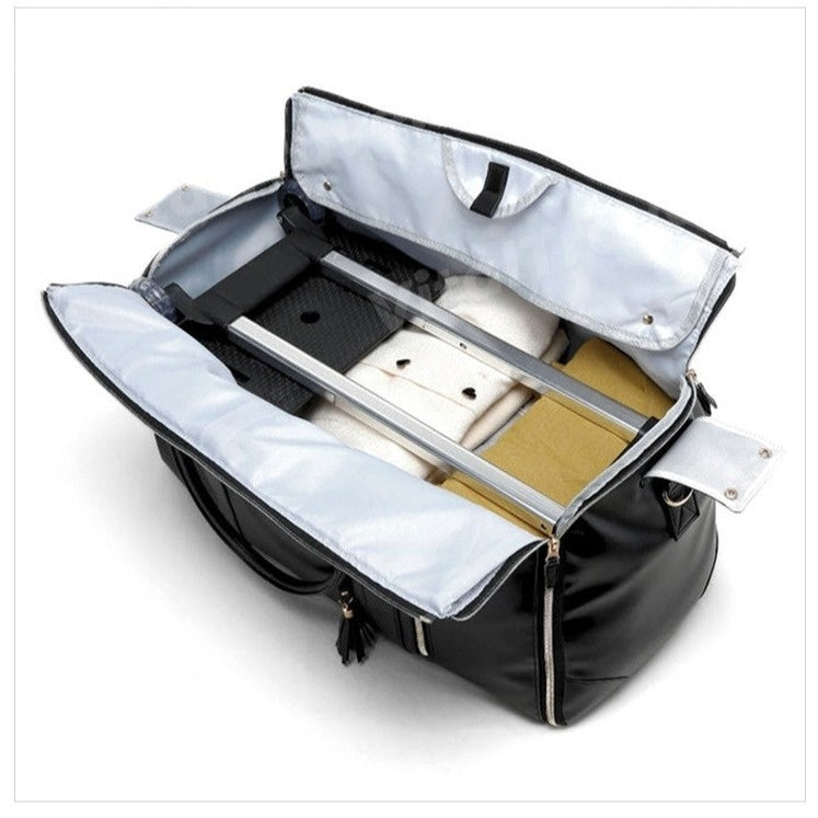Lengthened Foldable Trolley Large Capacity Suit Bag Full Black Travel Bag - globaltradeleader