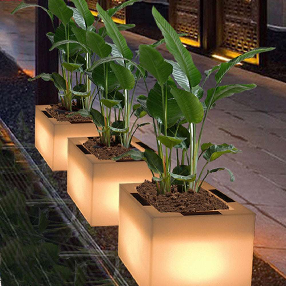 Super Bright Luminous Waterproof Plastic Flowerpot Garden Lamp - globaltradeleader