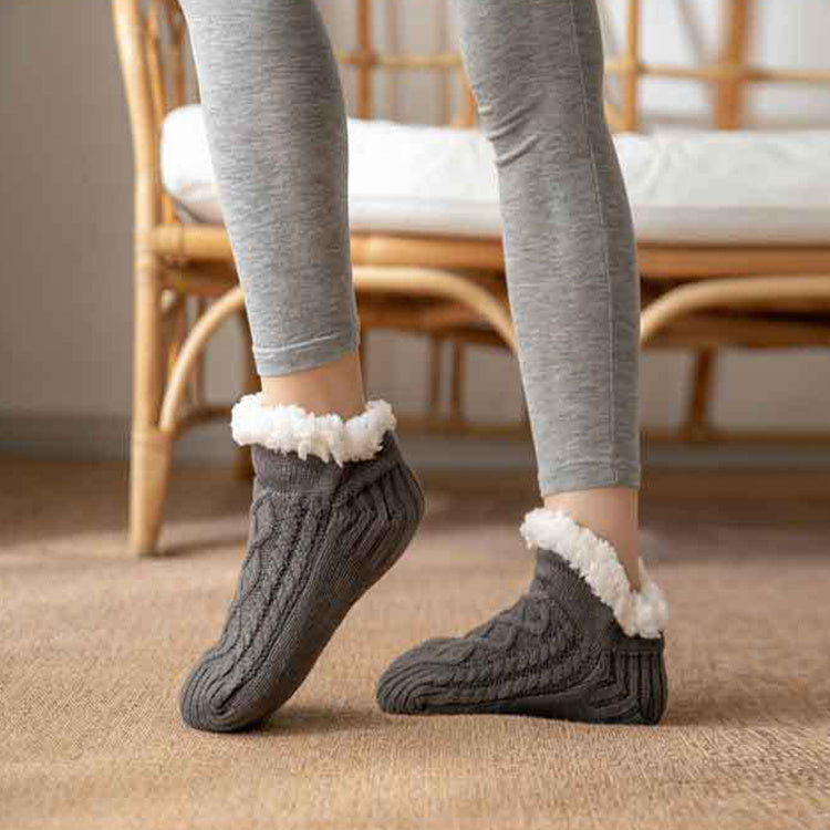 Winter Knitted Plush Floor Socks Home Warm Non-slip Carpet Socks Women - globaltradeleader