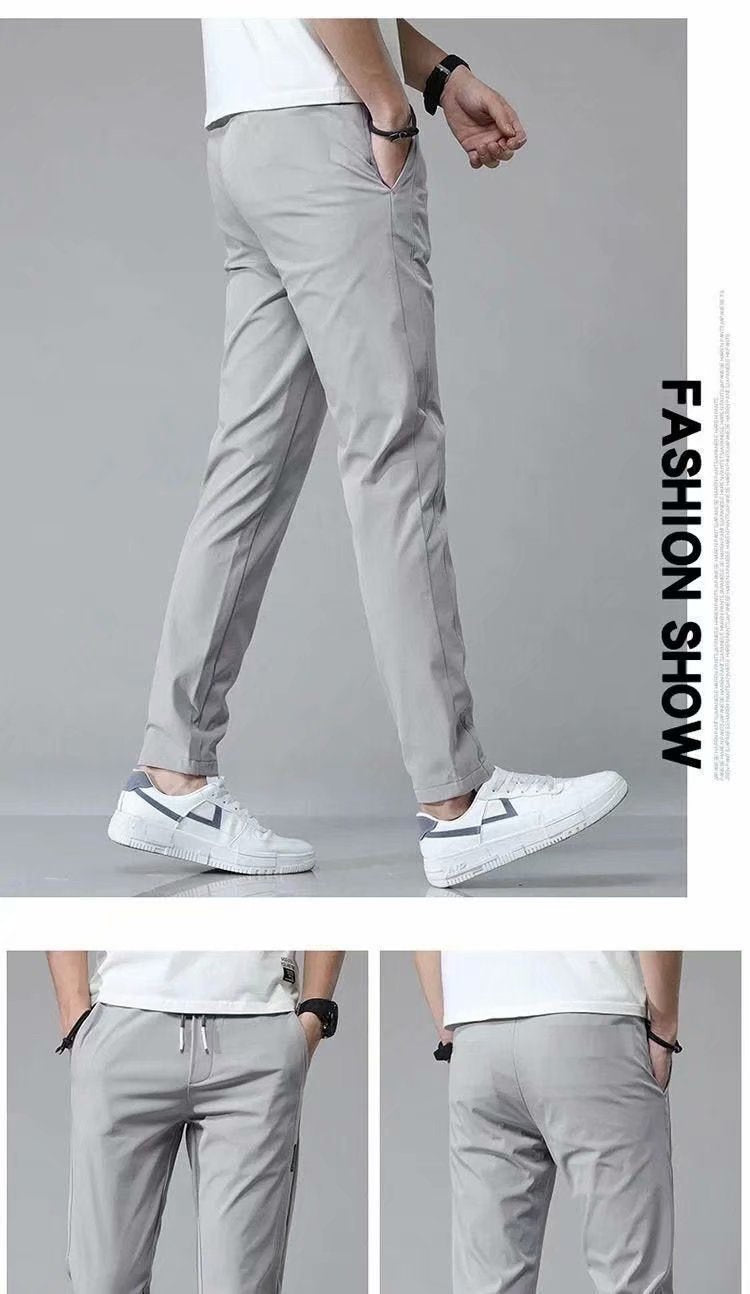 Drawstring Trousers Thin Casual Pants Korean Version Loose Straight Sweatpants Mens Clothing - globaltradeleader