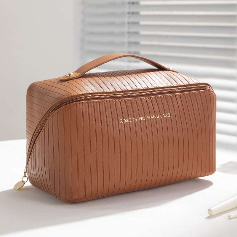 Vertical Pattern Pillow Makeup Bag For Women With Large Capacity And Portability - globaltradeleader