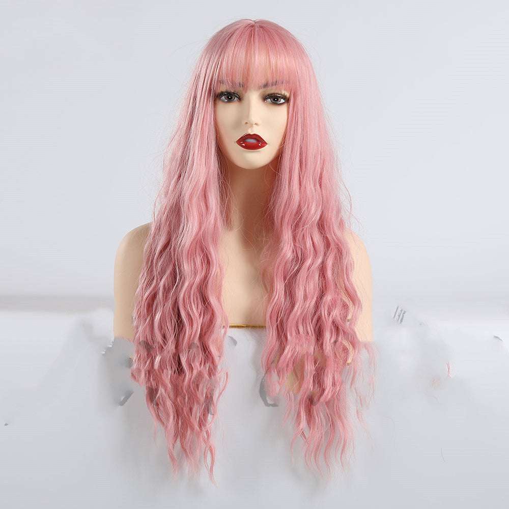 Wig Women's Bangs Wavy Long Curly Hair