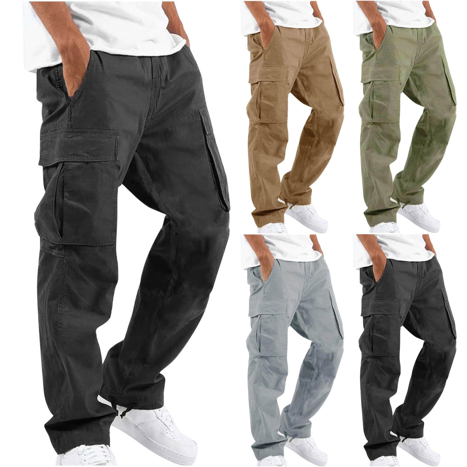 Men's Workwear Drawstring Multi-pocket Casual Pants - globaltradeleader