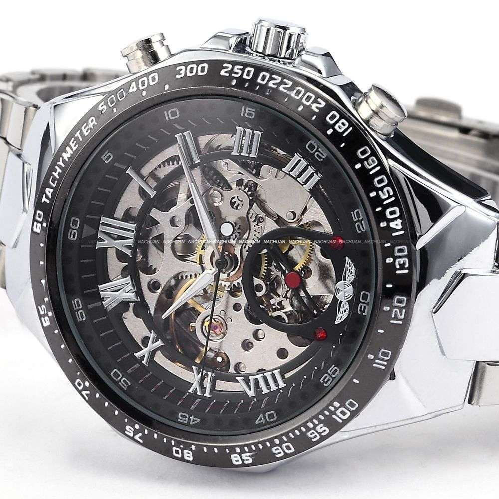 Men's Personality All-steel Hollow Automatic Mechanical Watch - globaltradeleader