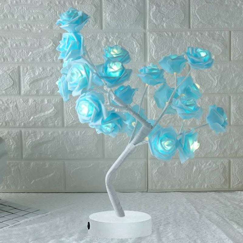 Rose Flower Lamp USB Battery Operated LED Table Lamp Bonsai Tree Night Lights Garland Bedroom Decoration Lights Home Decor - globaltradeleader