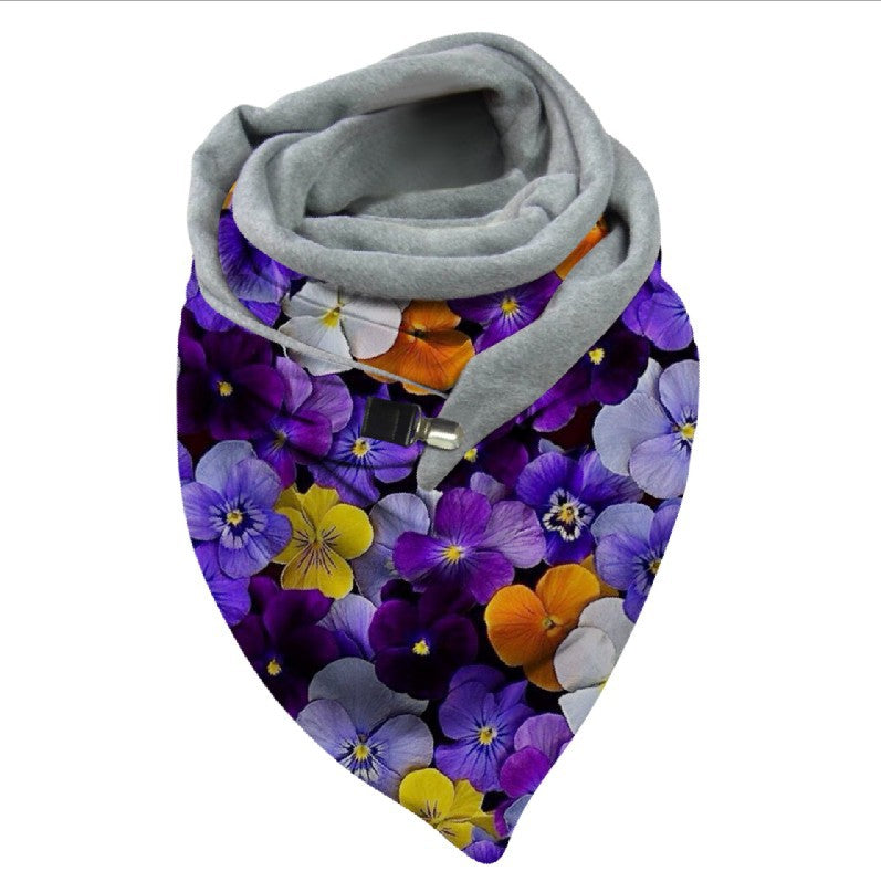 Versatile Thickened Simple Warm Shawl Fashionable Printed Scarf