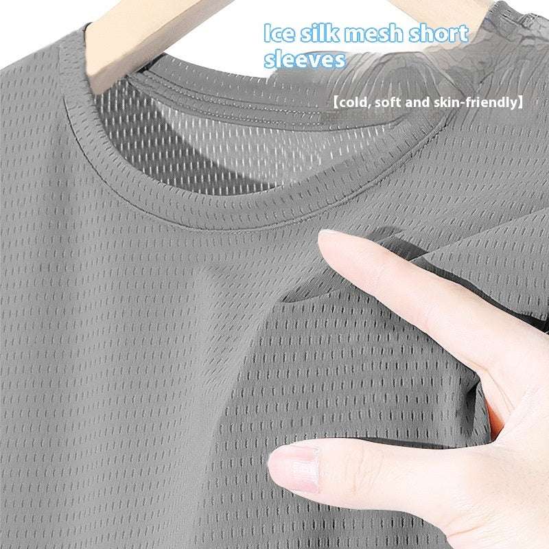 Ice Silk Mesh Short Sleeve Sports Casual - globaltradeleader
