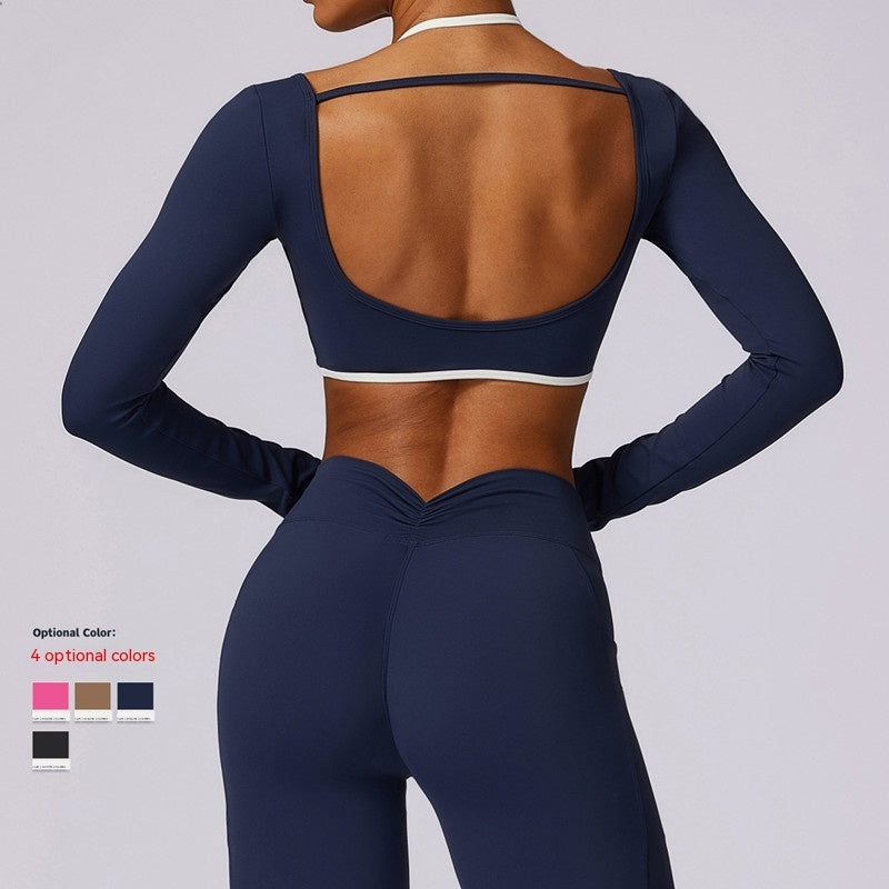 Quick-drying Beauty Back Yoga Clothing Top Long Sleeve Running Exercise T-shirt Long Sleeve Workout Clothes - globaltradeleader
