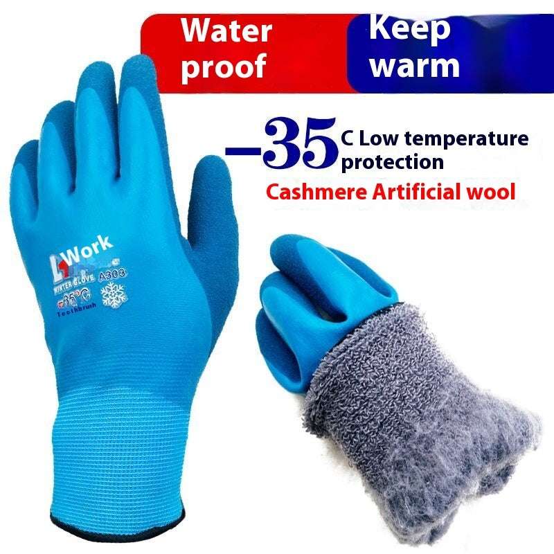 Fishing Waterproof Cold-proof Wear-resistant Winter Labor Gloves - globaltradeleader