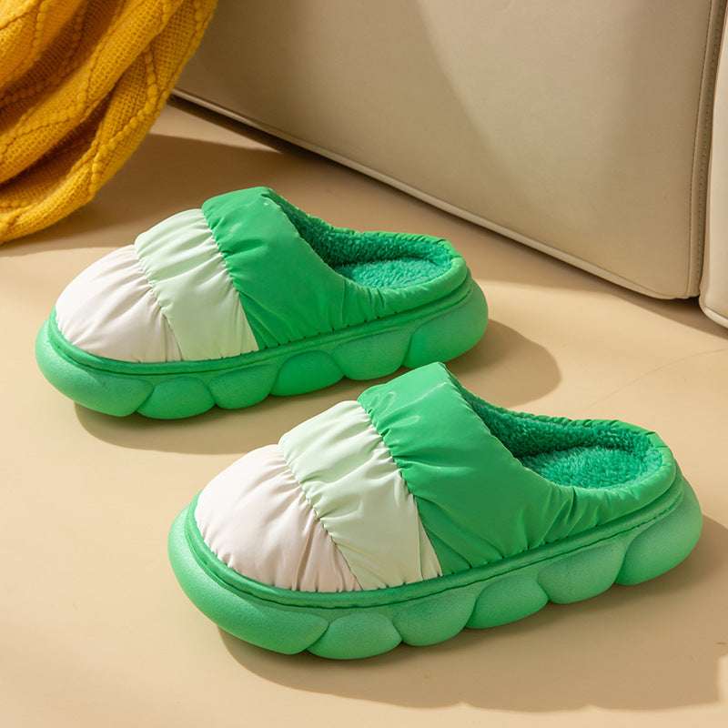 Gradient Slippers Plush Winter Shoes Women House Bedroom Slippers - globaltradeleader
