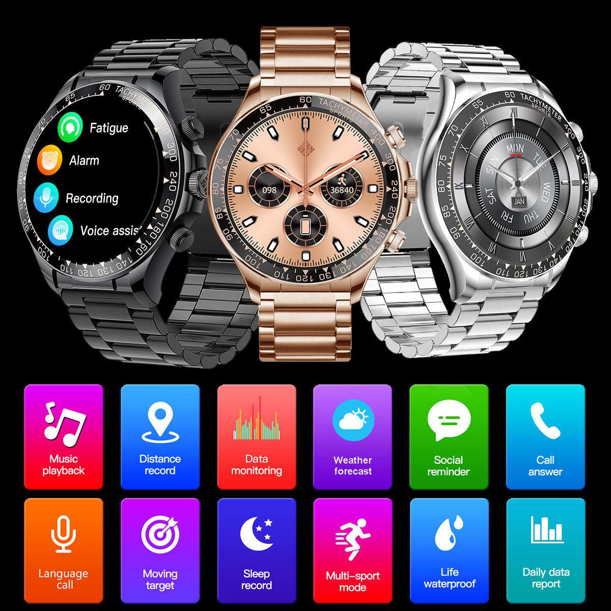 Round Screen Smart Watch EX108 Bluetooth Calling - globaltradeleader