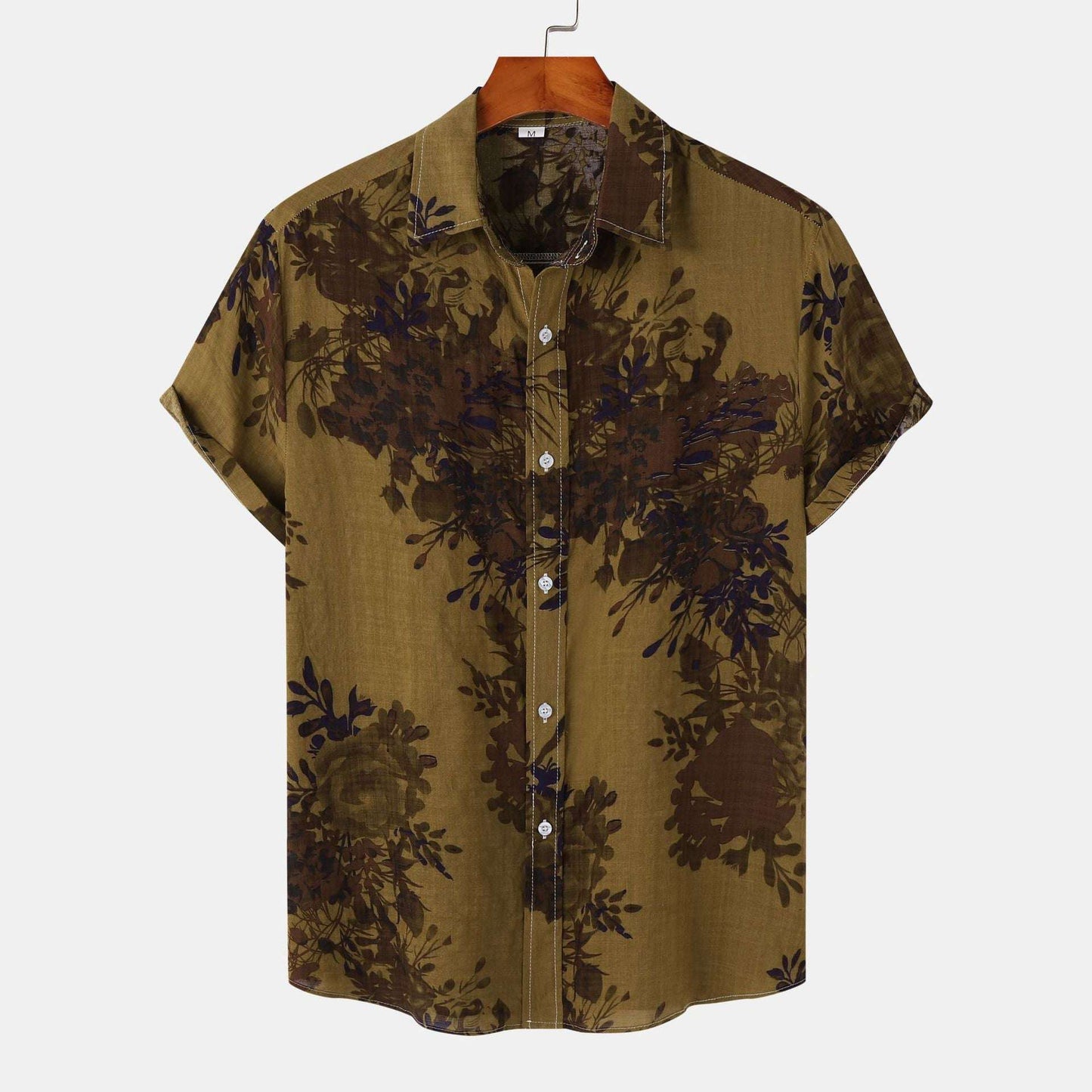 Floral Lapel Shirt For Men - globaltradeleader