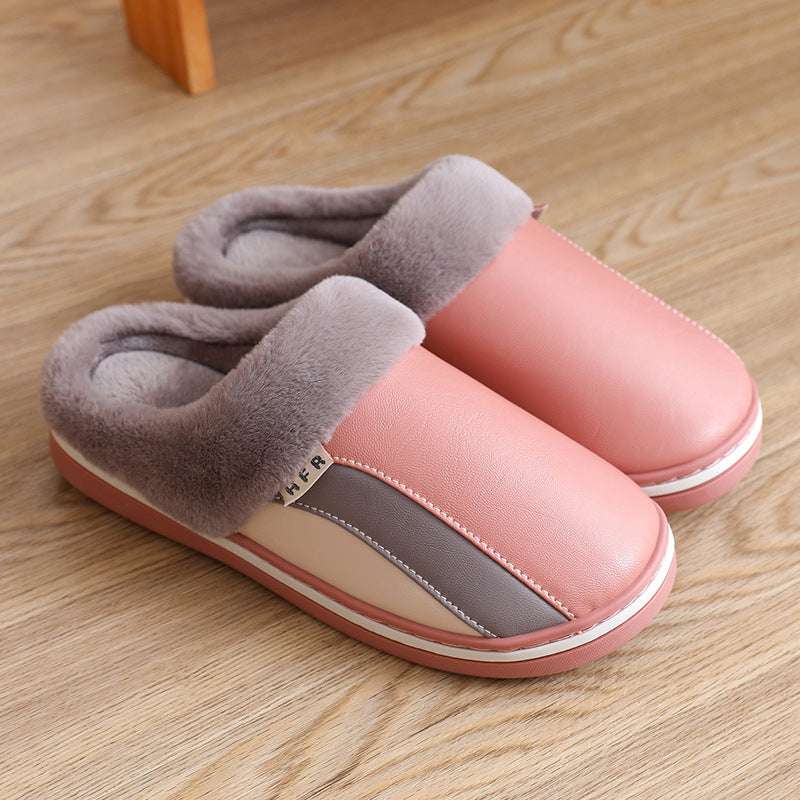 Waterproof Slippers Plush Winter Shoes Home Non-slip Bedroom Slippers Women - globaltradeleader