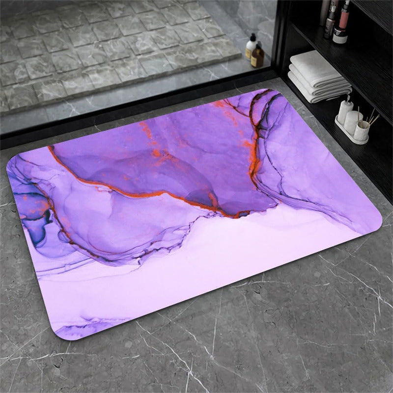 Nordic Light Luxury Marbling Diatom Ooze Absorbent Non-slip Floor Mat Toilet Door Quick-drying Feet - globaltradeleader