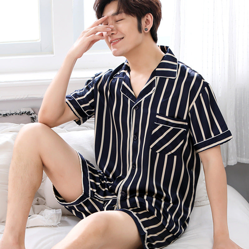 Fashion Casual Ice Silk Men's Pajamas