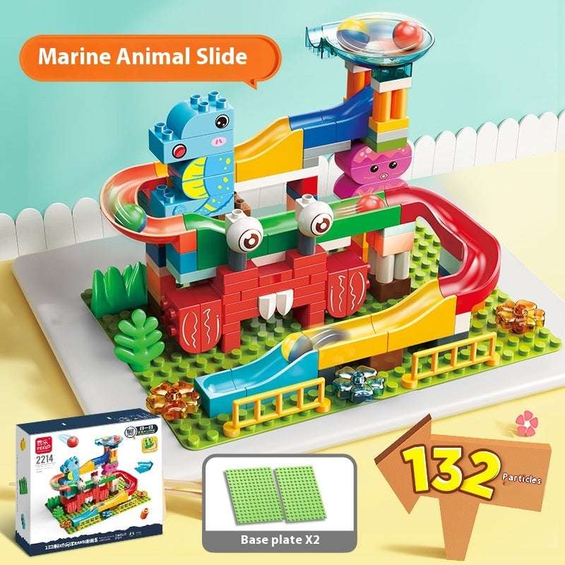 Large Particle Building Blocks Toy Loop Electric Turntable