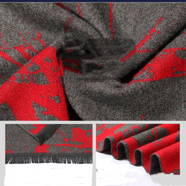 Fortune Tree Men's Brushed Scarf Autumn And Winter New All-match Scarf