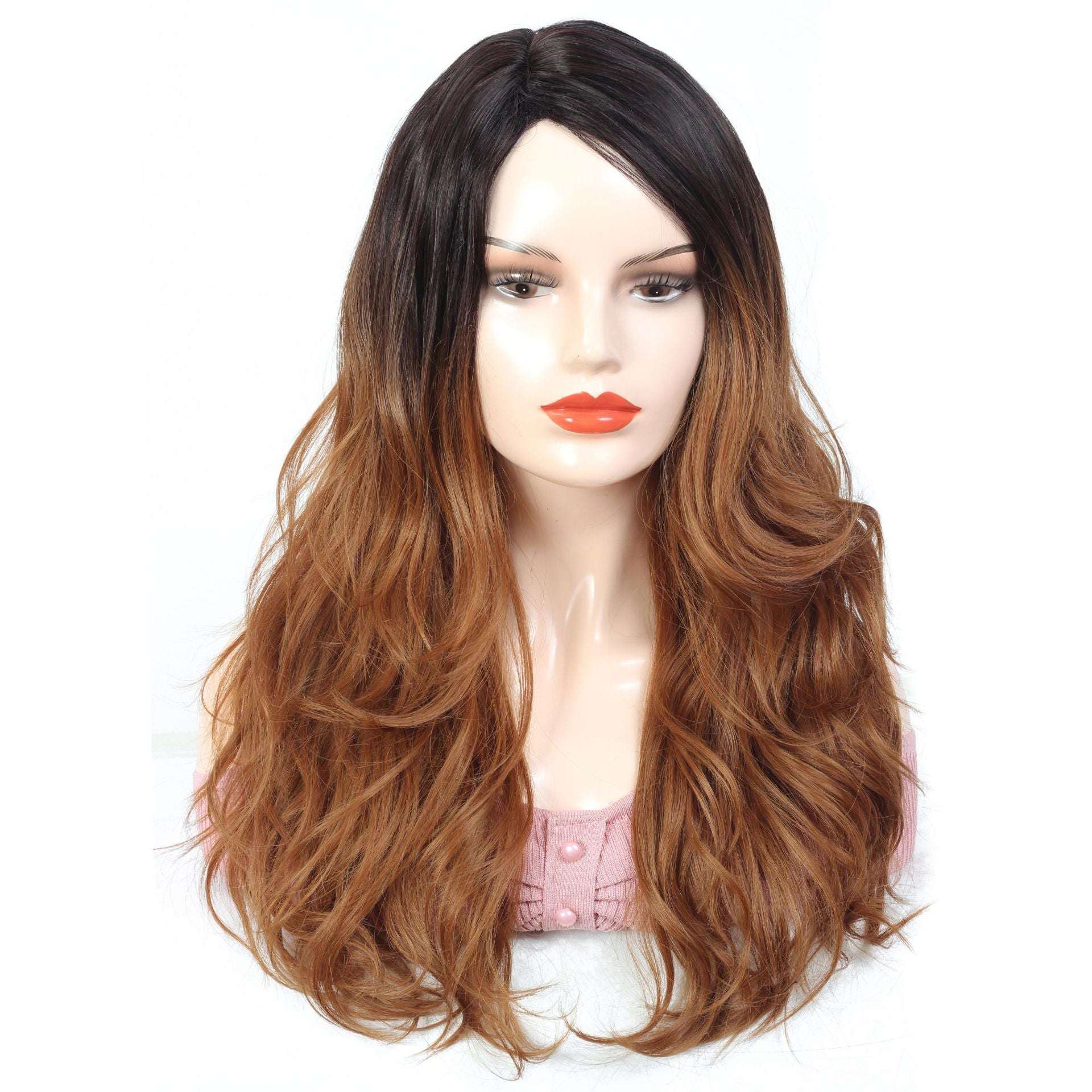 New Fashion Temperament Wig Chemical Fiber Front Lace Long Curly