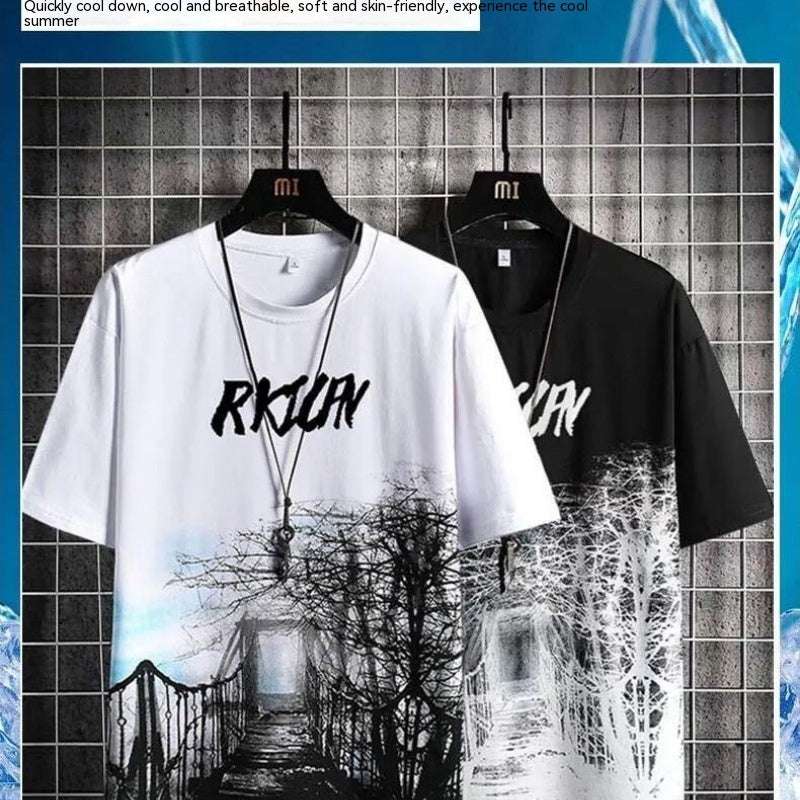 Men's Summer Half Sleeve Top Clothes Loose Men's Clothing T-shirt - globaltradeleader