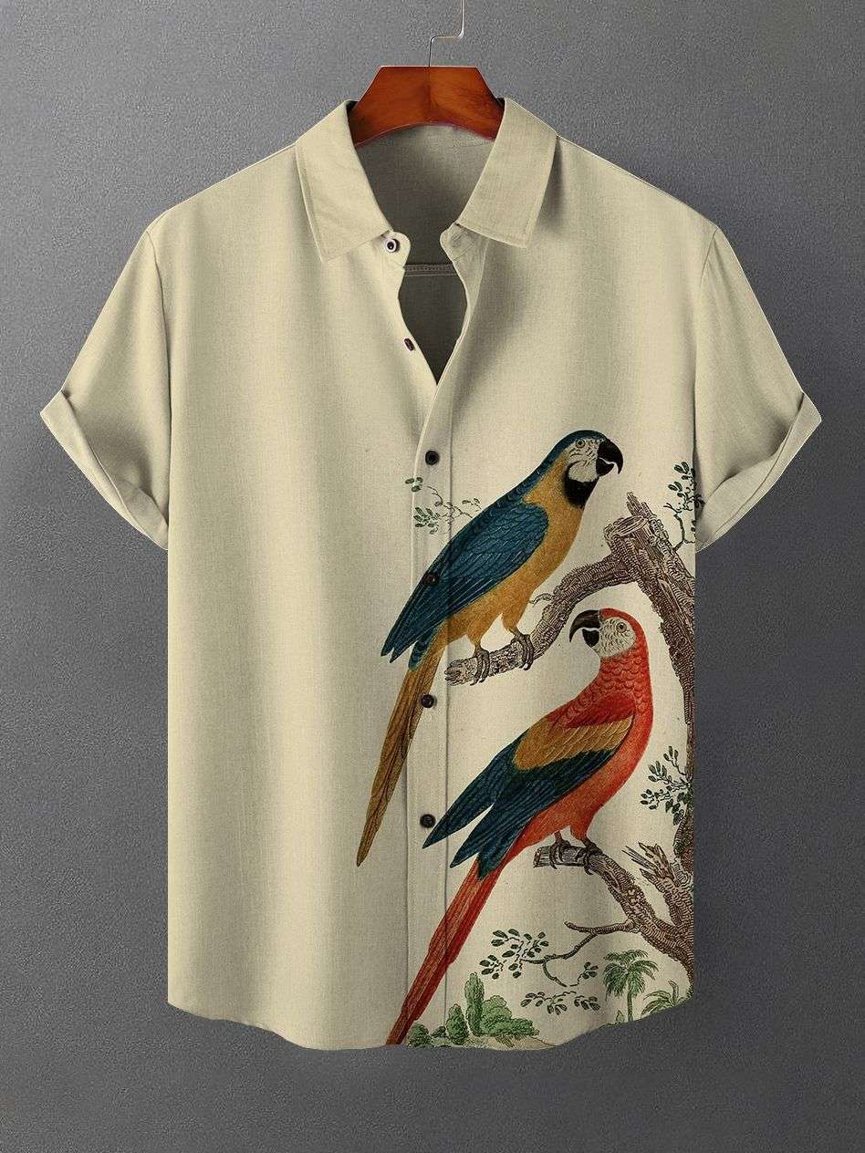 Summer Casual Printed Hawaiian Shirt Men's Vacation - globaltradeleader