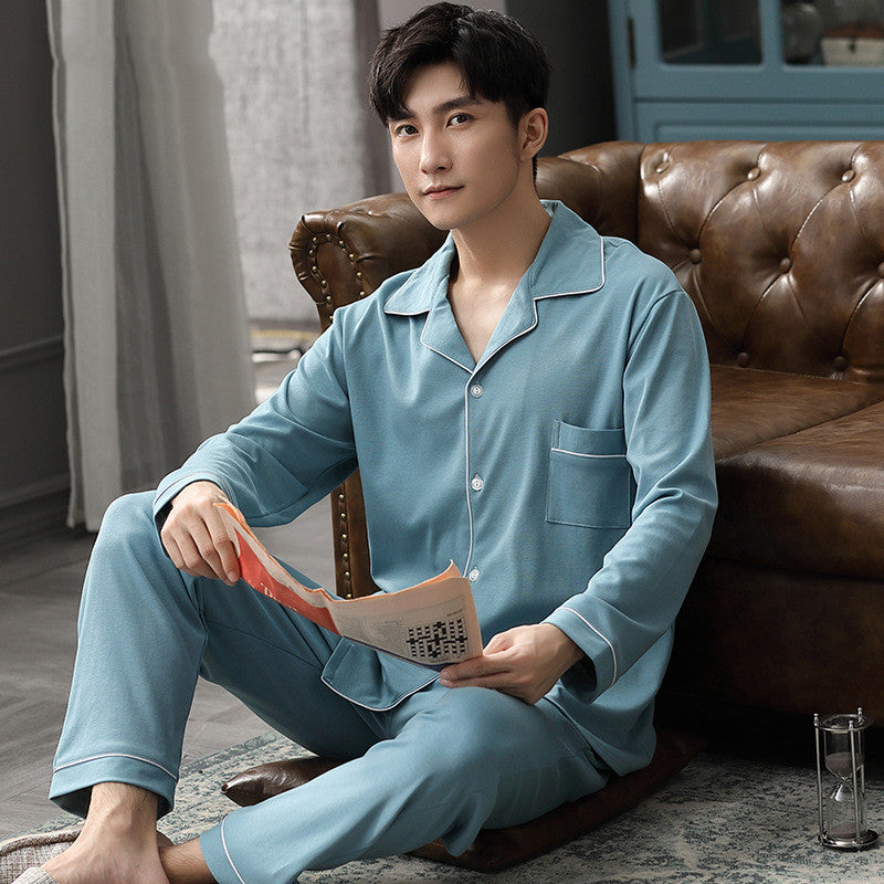 Spring And Autumn Summer Men's Cotton Homewear Suit