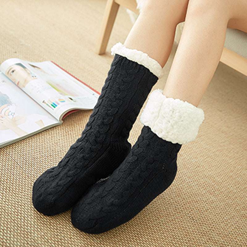 Winter Warm Knitted Plush Floor Socks Home Indoor Non-slip Carpet Socks For Men And Women - globaltradeleader