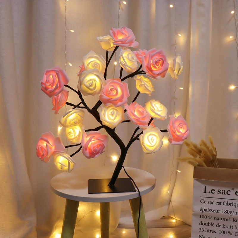 Bedroom Room Rose Tree Lamp Decoration - globaltradeleader