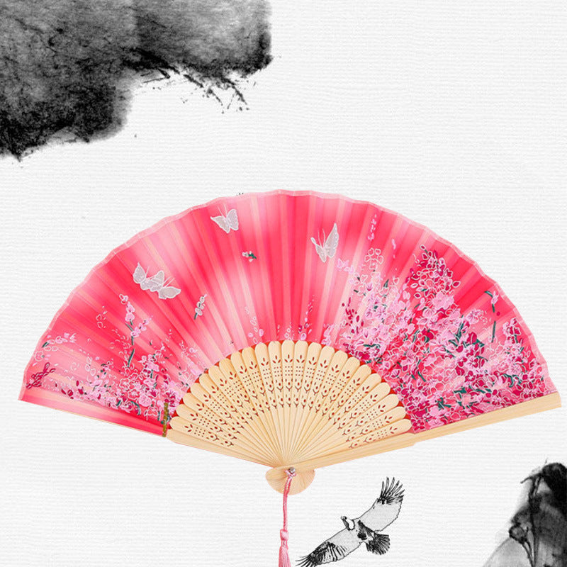 Folding Fan Bamboo Ancient Style Han Chinese Clothing Chinese Style Small Fan