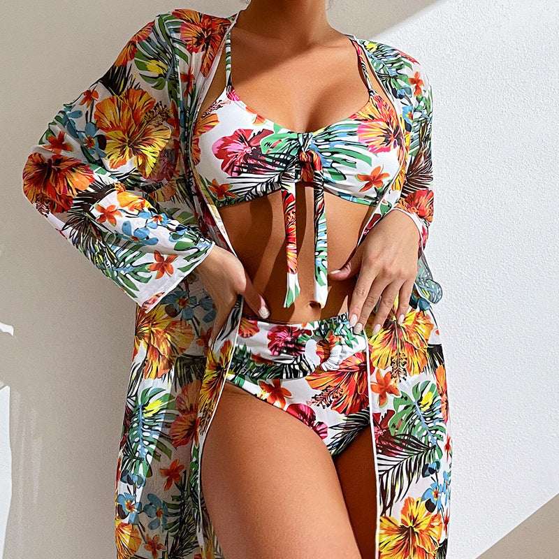 Women's Long Blouse Split Bikini Plus Size Suit - globaltradeleader