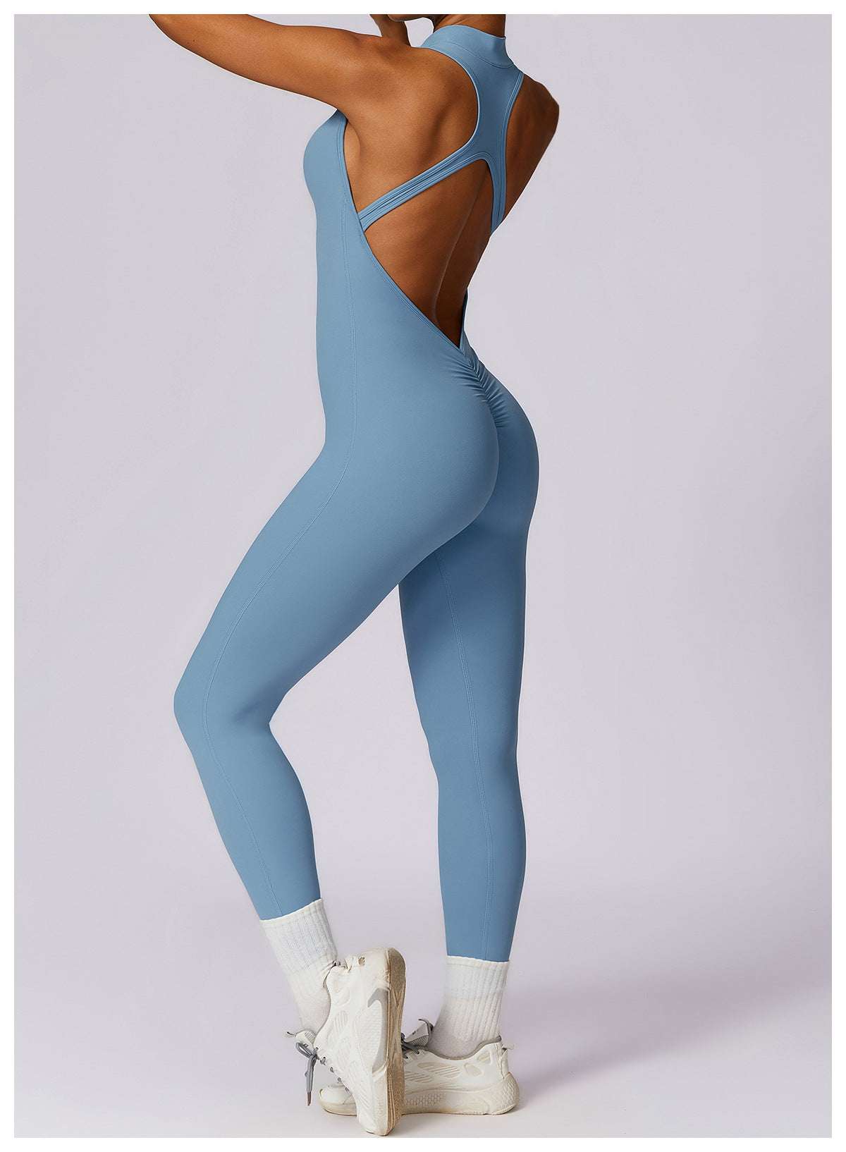 Quick-drying Zipper Yoga Jumpsuit Fitness Training Sports Tights - globaltradeleader